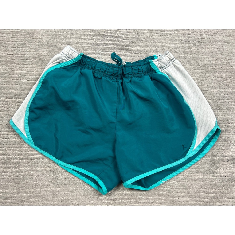 Danskin Now Shorts Womens Small Teal White DNL37200 Running Athletic Mesh Side